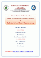 Faculty Development and Training program on Industry 5.0 and Smart manufacturing 2024 Faculty Development Program Poster